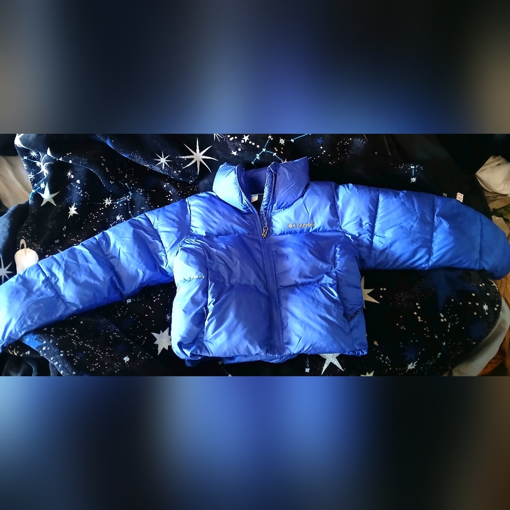 COLUMBIA Electric Blue, Cropped Winter Puffer Coat NWOT